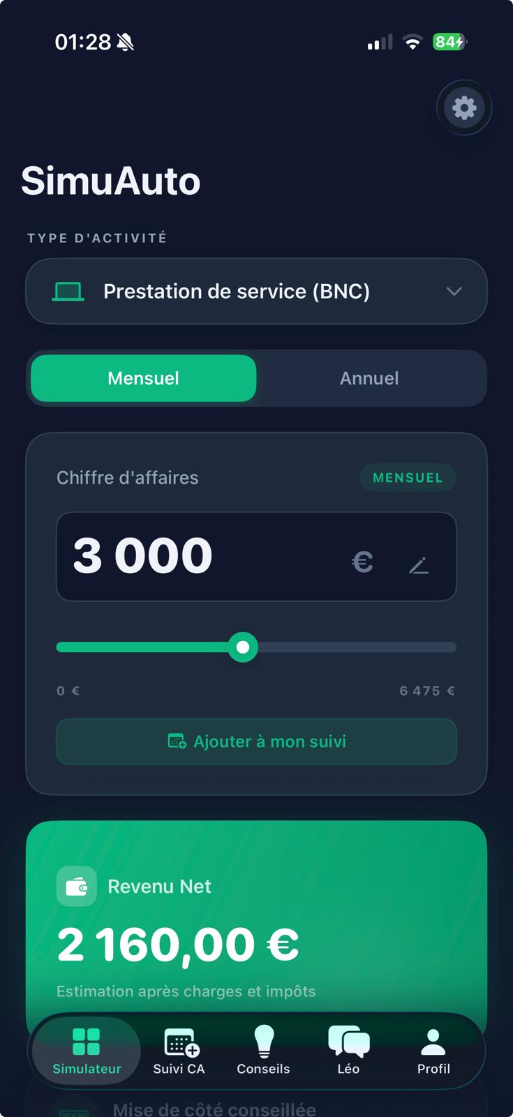 SimuAuto — Simulateur de revenus auto-entrepreneur
